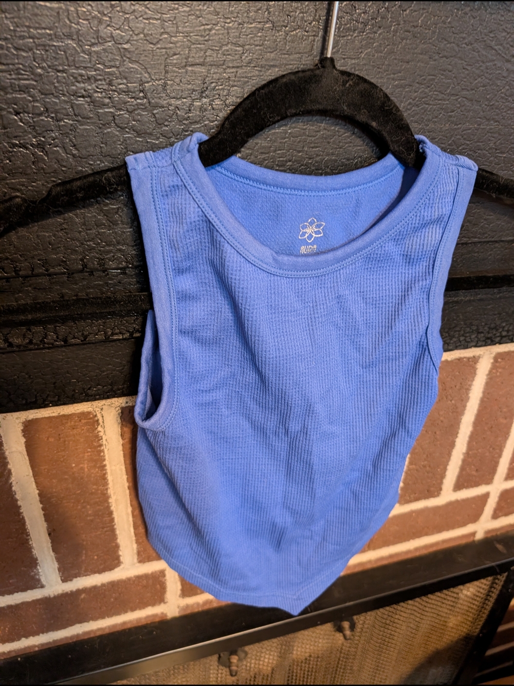 Aura Blue Ribbed Hanky Tank Top